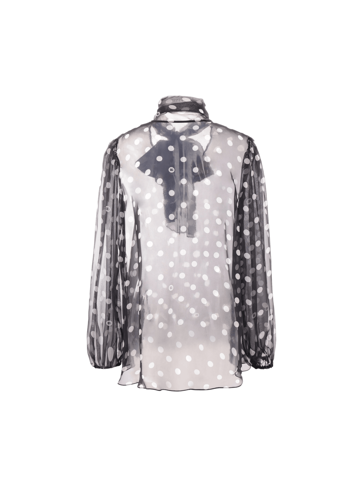 Polka-dot Print Chiffon Blouse-DOLCE&GABBANA-JOHN JULIA