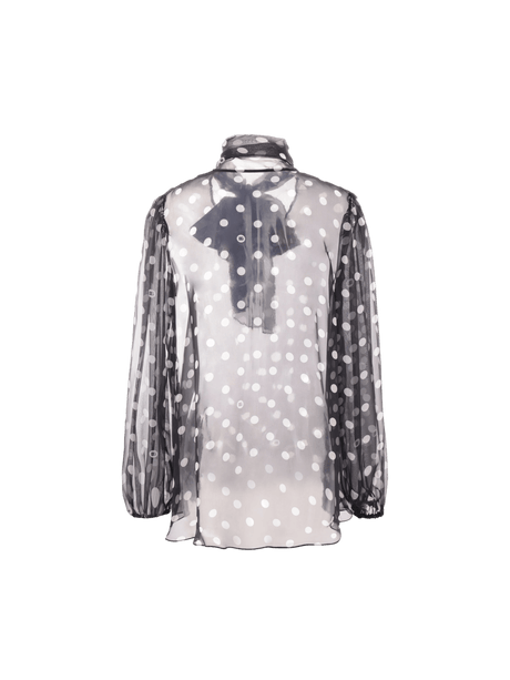 Polka-dot Print Chiffon Blouse-DOLCE&GABBANA-JOHN JULIA