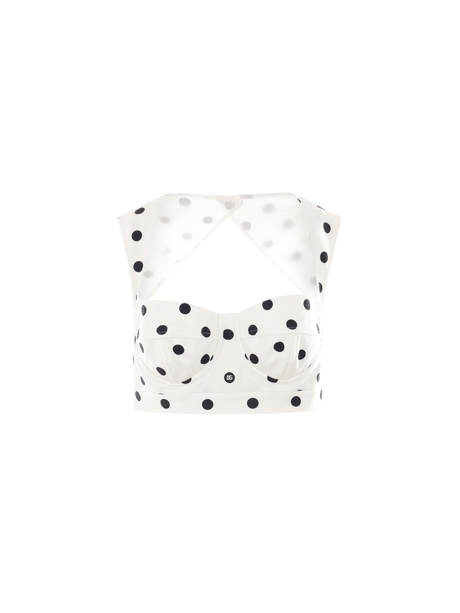 Polka-dot Print Corset Top-Dolce & Gabbana-JOHN JULIA