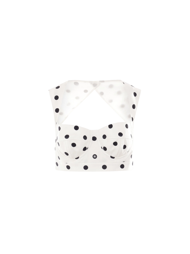 Polka-dot Print Corset Top-Dolce & Gabbana-JOHN JULIA