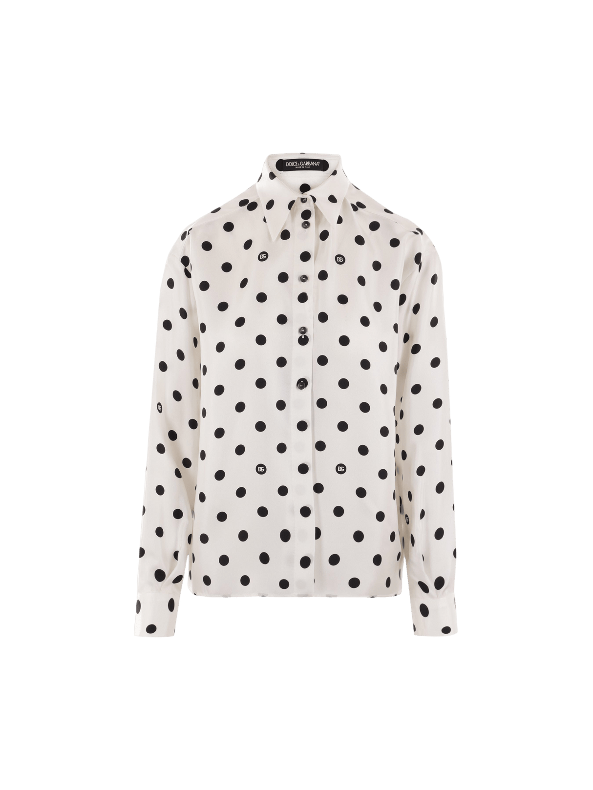 Polka-dot Print Twill Shirt-DOLCE&GABBANA-JOHN JULIA