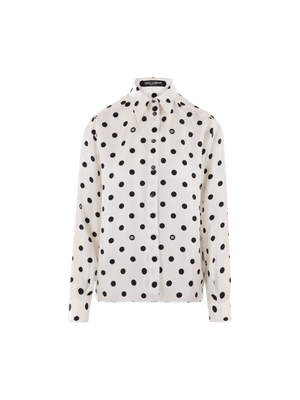 Polka-dot Print Twill Shirt-DOLCE&GABBANA-JOHN JULIA