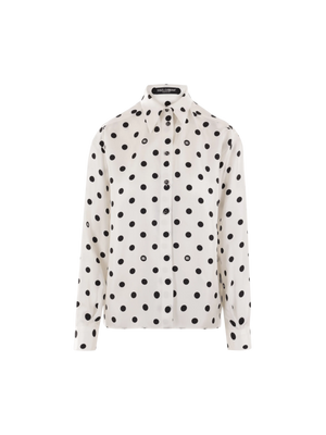 Polka-dot Print Twill Shirt-DOLCE&GABBANA-JOHN JULIA