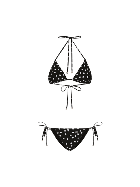 Polka-dot Printed Lycra Bikini-DOLCE&GABBANA-JOHN JULIA