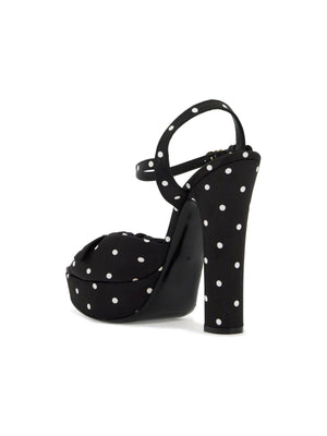 Polka Dot Satin Keira Platform Sandals.