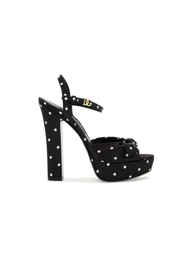 Polka Dot Satin Keira Platform Sandals.