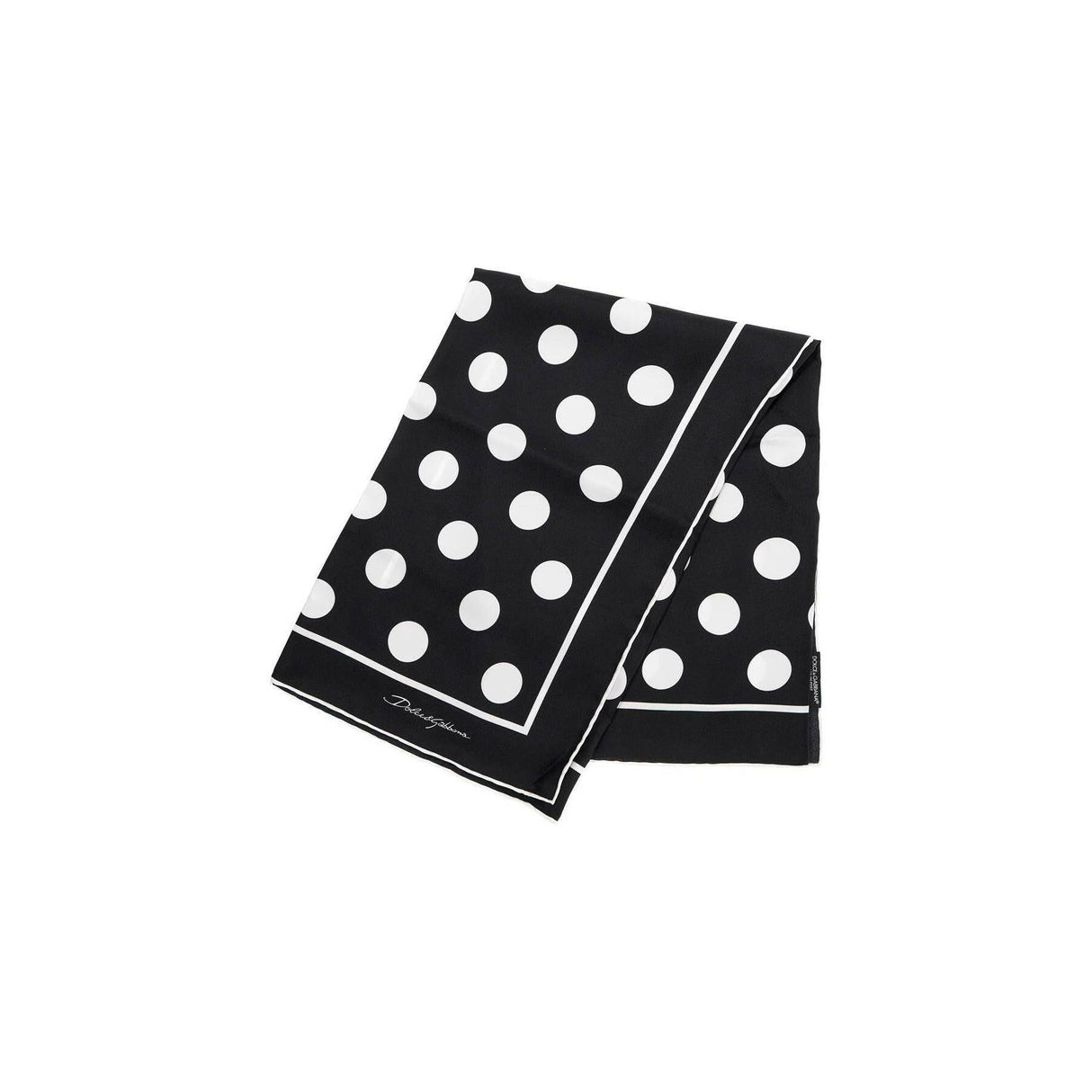 Polka Dot Silk Twill Scarf.