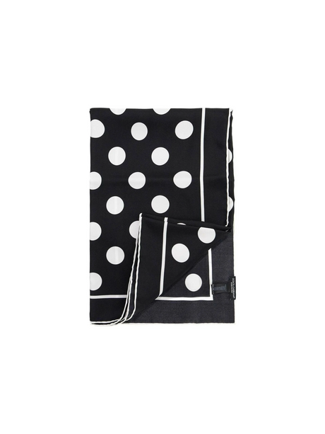 Polka Dot Silk Twill Scarf.