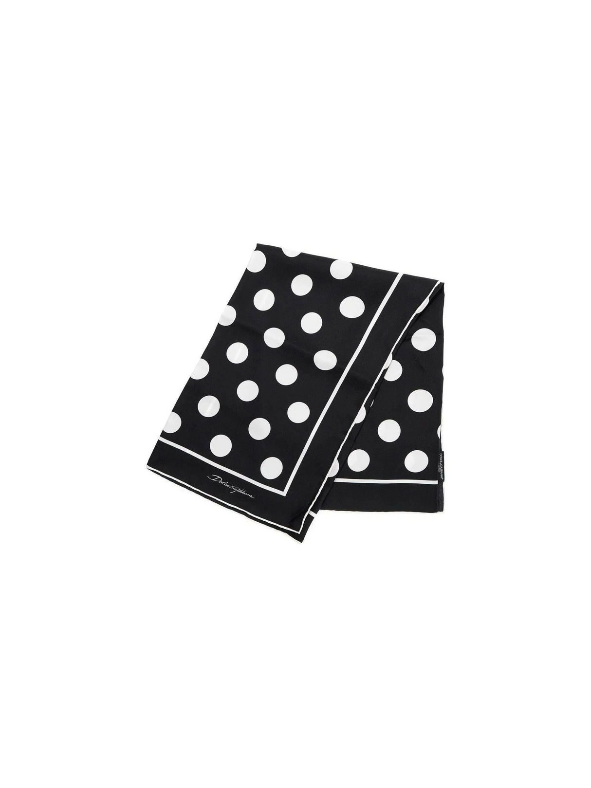 Polka Dot Silk Twill Scarf.