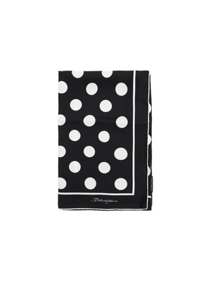 Polka Dot Silk Twill Scarf.