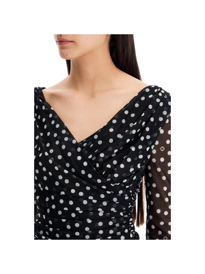 Polka-Dot Tulle Wrap Top.