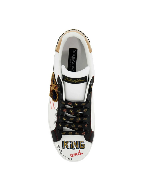 Portofino Printed Nappa Leather Patch Sneakers.