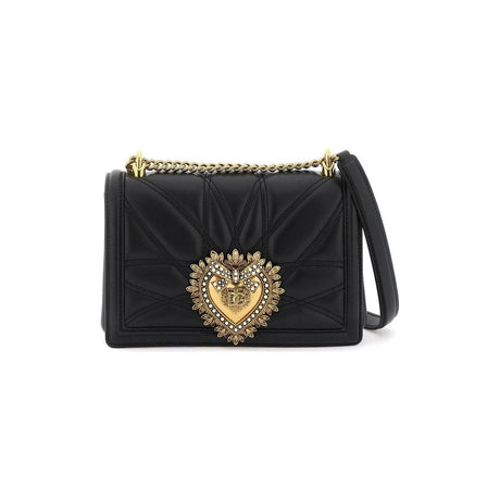 Black Medium Devotion Quilted Nappa Leather Bag DOLCE & GABBANA JOHN JULIA.