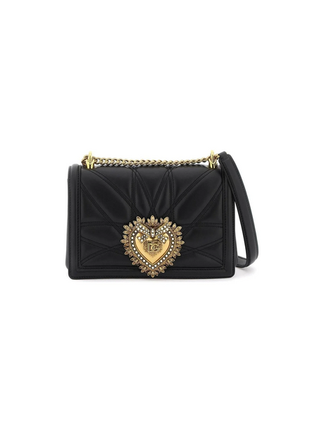 Black Medium Devotion Quilted Nappa Leather Bag DOLCE & GABBANA JOHN JULIA.