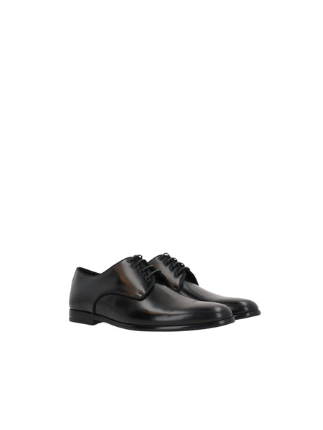 Raffaello Brushed Leather Derby Shoes-DOLCE&GABBANA-JOHN JULIA