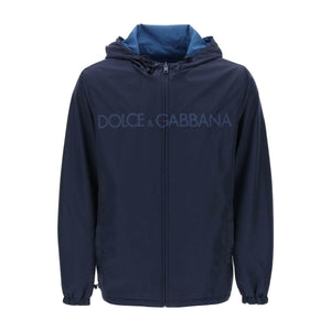 Blue Reversible Technical Fabric Windbreaker Jacket DOLCE & GABBANA JOHN JULIA.