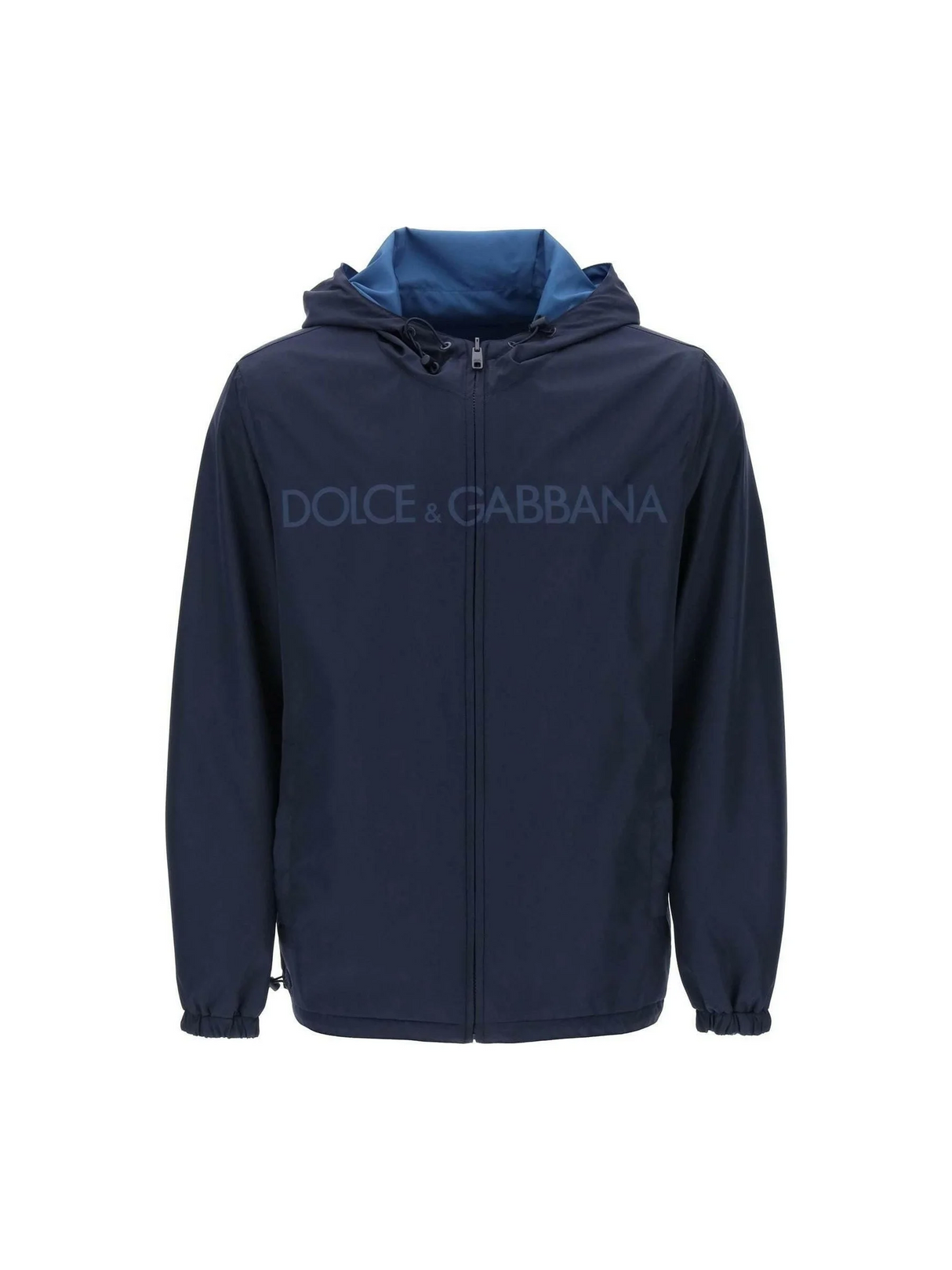 Blue Reversible Technical Fabric Windbreaker Jacket DOLCE & GABBANA JOHN JULIA.