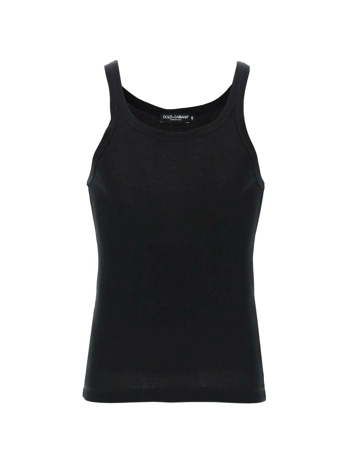 Black Ribbed Slim-Fit Tank Top DOLCE & GABBANA JOHN JULIA.