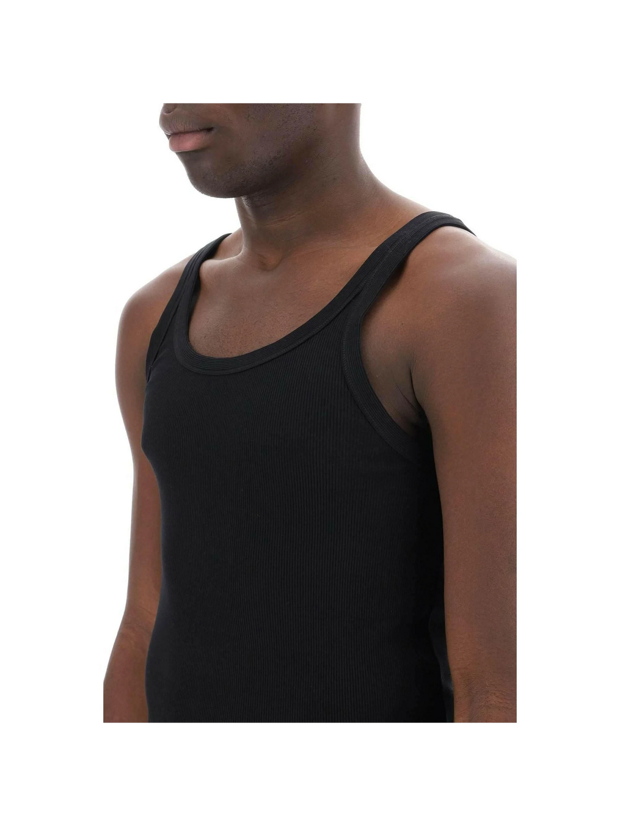 Black Ribbed Slim-Fit Tank Top DOLCE & GABBANA JOHN JULIA.