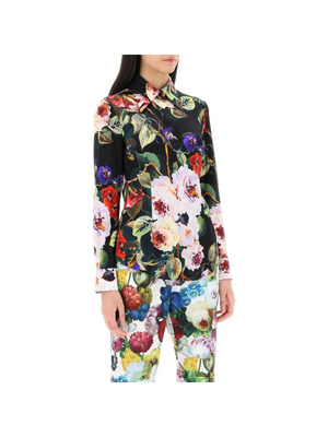 Rose Garden Shirt In Satin DOLCE & GABBANA JOHN JULIA.