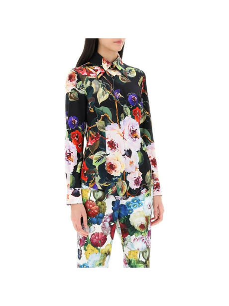 Rose Garden Shirt In Satin DOLCE & GABBANA JOHN JULIA.