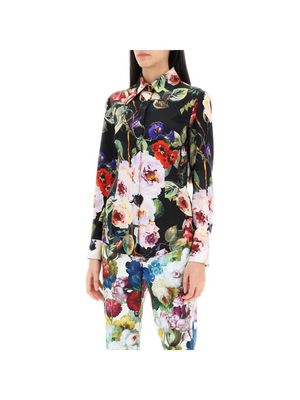 Rose Garden Shirt In Satin DOLCE & GABBANA JOHN JULIA.