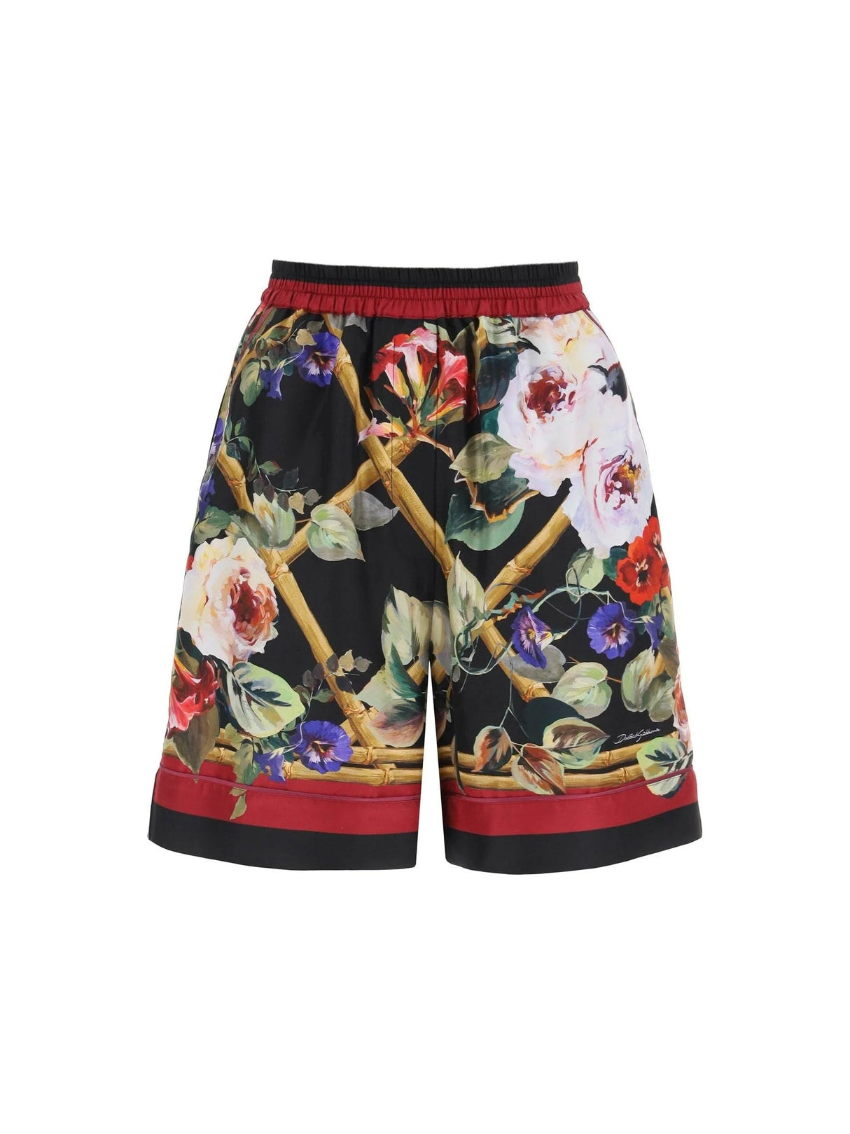 Rose Garden Silk Pajama Shorts - 34 - Women > Clothing > Trousers > Shorts and Bermuda shorts