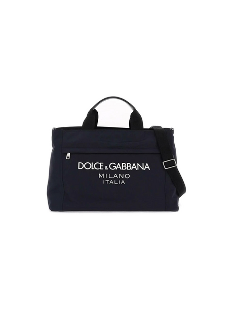 Rubberized Logo Nylon Duffle Bag DOLCE & GABBANA JOHN JULIA.