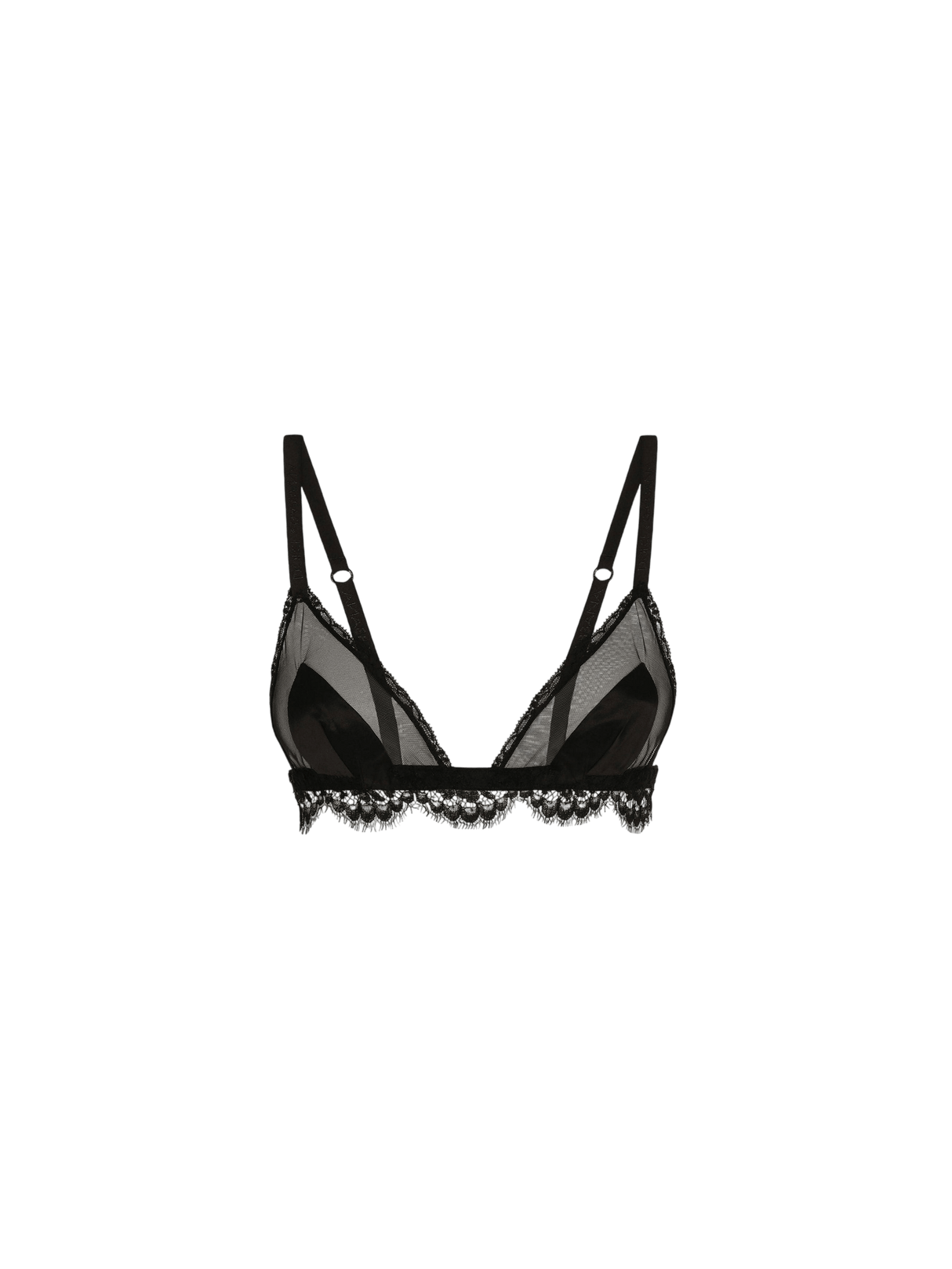 Satin and Tulle Triangle Bra-DOLCE&GABBANA-JOHN JULIA