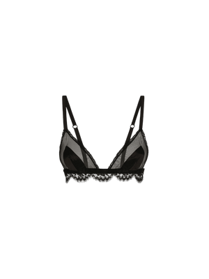 Satin and Tulle Triangle Bra-DOLCE&GABBANA-JOHN JULIA