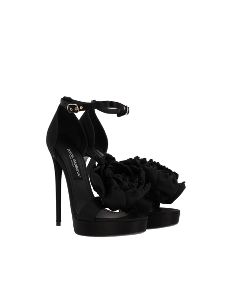 Satin Platform Sandals-DOLCE&GABBANA-JOHN JULIA