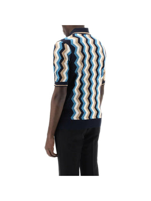 Short-sleeved polo-shirt with zig-zag inlay DOLCE & GABBANA JOHN JULIA.