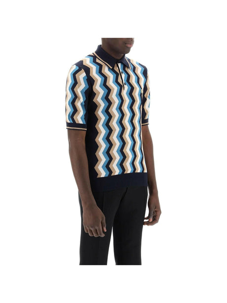 Short-sleeved polo-shirt with zig-zag inlay DOLCE & GABBANA JOHN JULIA.