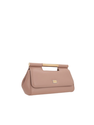 Sicily Clutch Smooth Leather Handbag-DOLCE&GABBANA-JOHN JULIA