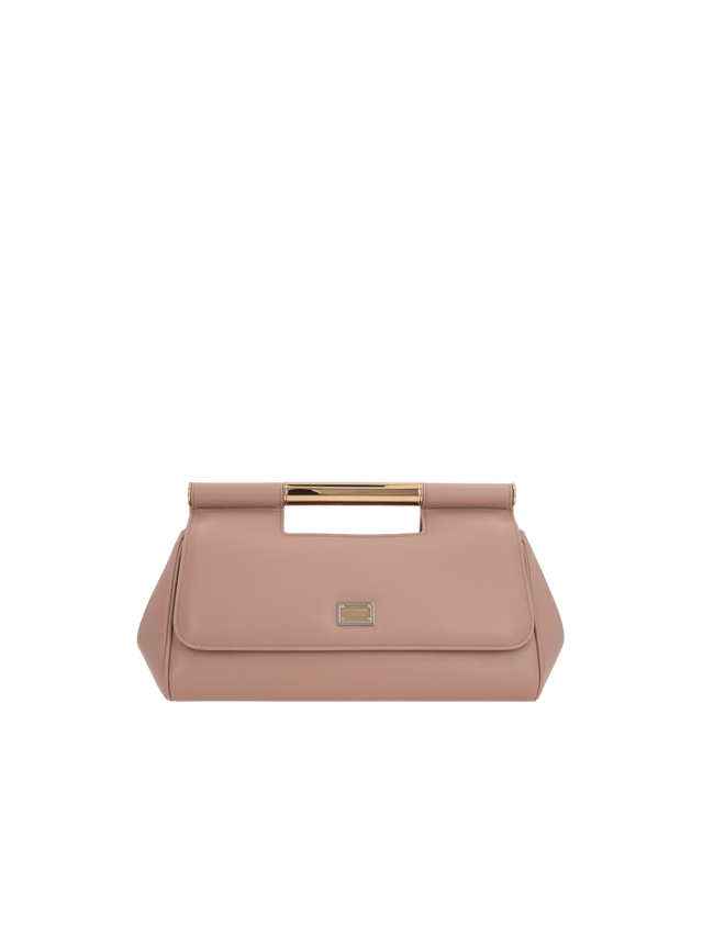 Sicily Clutch Smooth Leather Handbag-DOLCE&GABBANA-JOHN JULIA