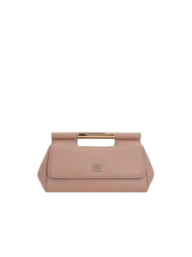 Sicily Clutch Smooth Leather Handbag-DOLCE&GABBANA-JOHN JULIA