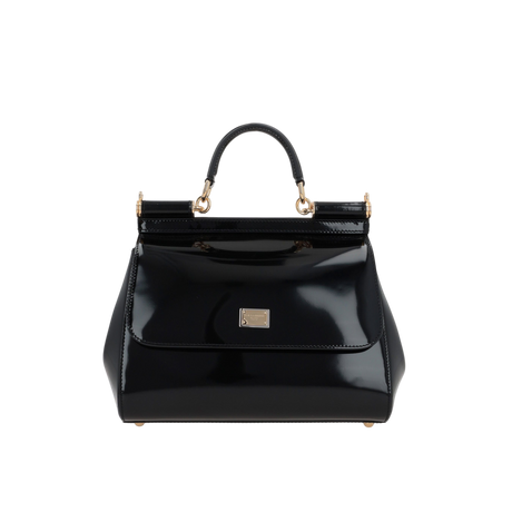 Sicily Large Patent Leather Top Handle Bag-DOLCE&GABBANA-JOHN JULIA