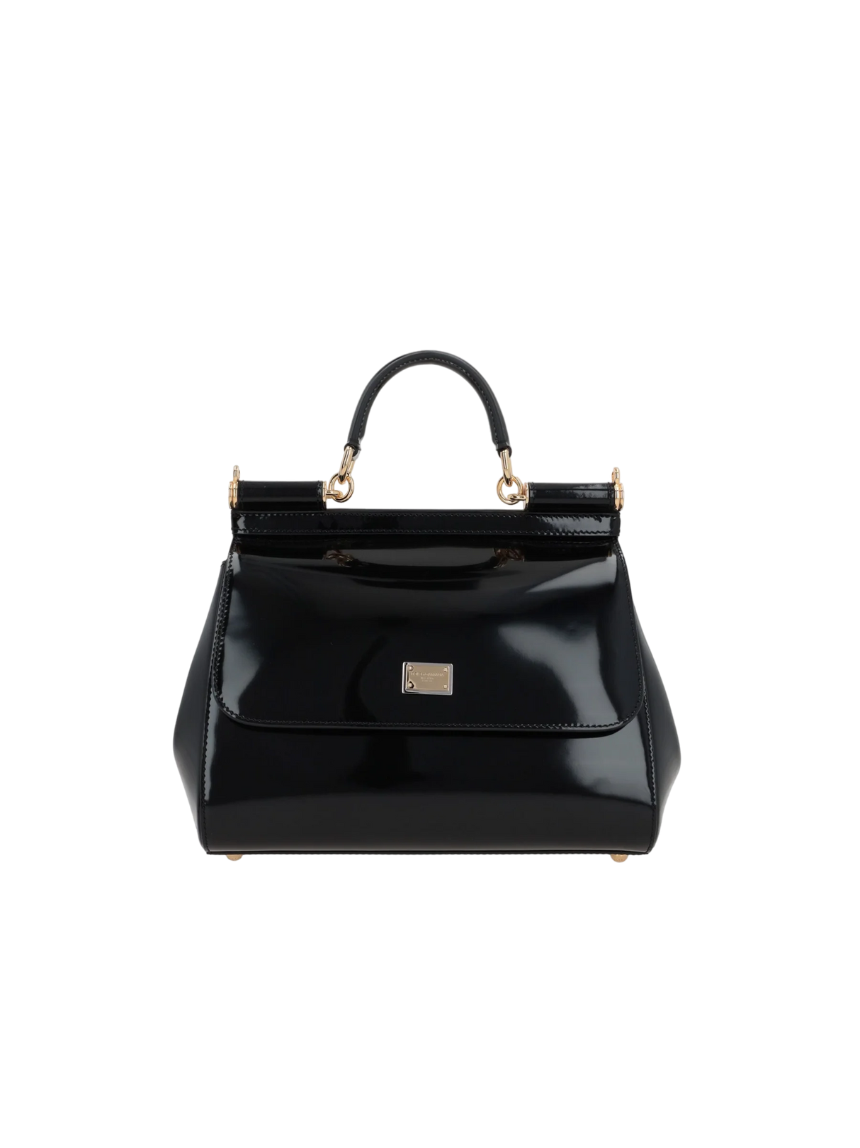 Sicily Large Patent Leather Top Handle Bag-DOLCE&GABBANA-JOHN JULIA