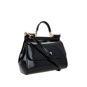 Sicily Large Patent Leather Top Handle Bag-DOLCE&GABBANA-JOHN JULIA