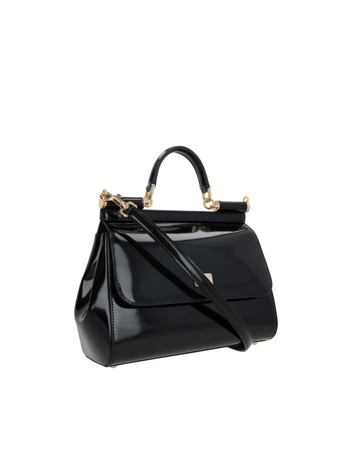 Sicily Large Patent Leather Top Handle Bag-DOLCE&GABBANA-JOHN JULIA