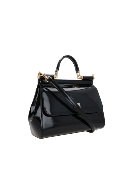 Sicily Large Patent Leather Top Handle Bag-DOLCE&GABBANA-JOHN JULIA