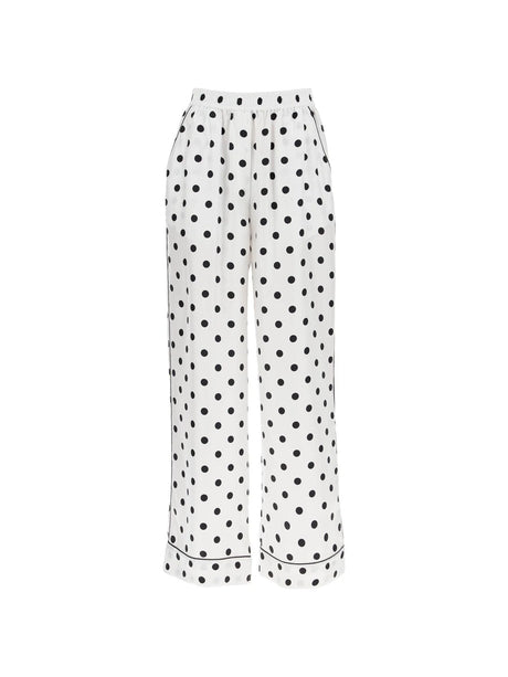 Polka Dot Silk Pajama Pants-Dolce & Gabbana-JOHN JULIA