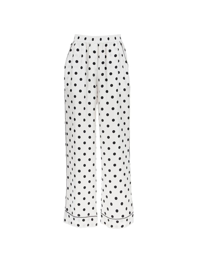 Polka Dot Silk Pajama Pants-Dolce & Gabbana-JOHN JULIA