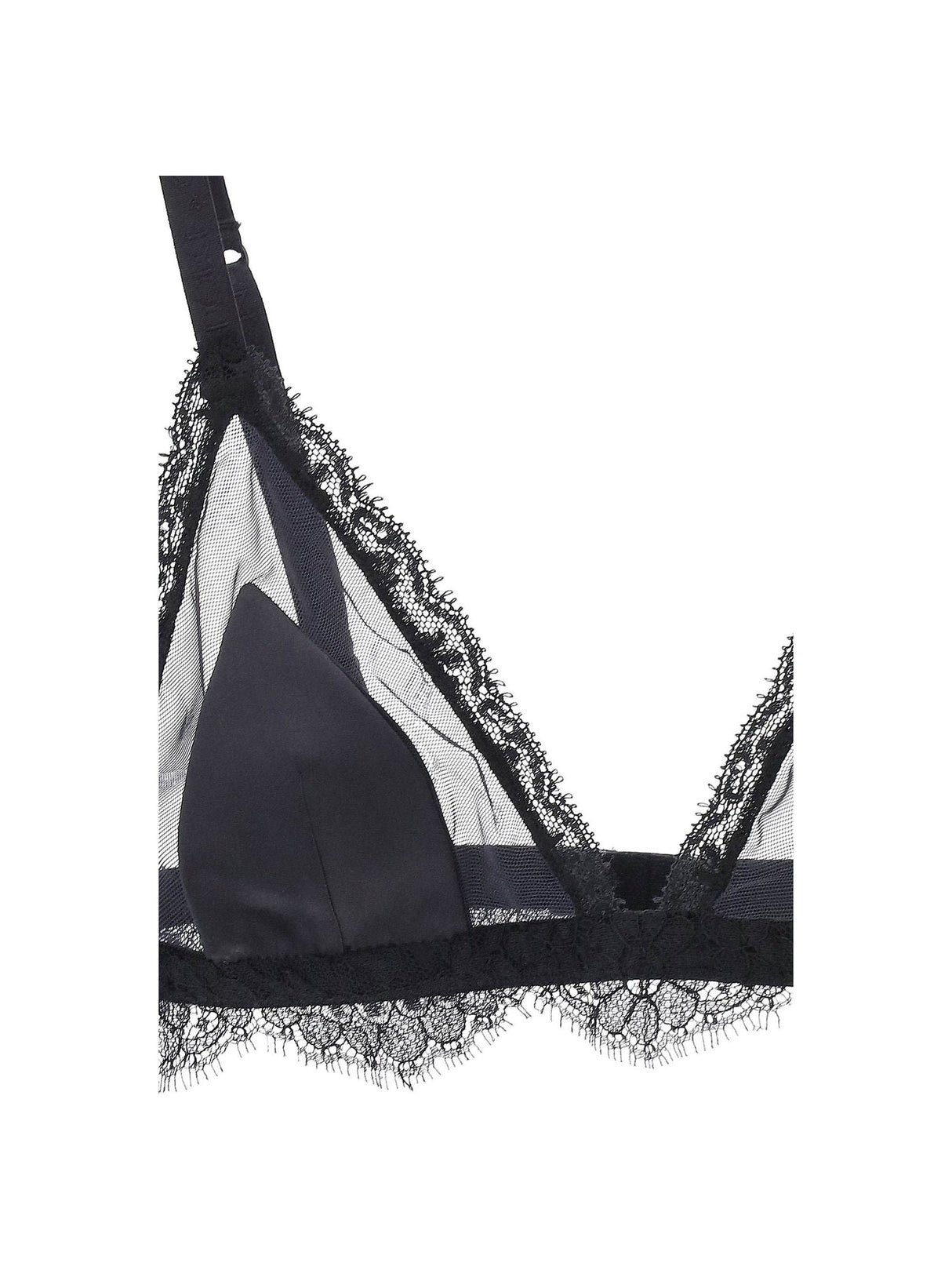 Silk Satin And Lace Triangle Bra