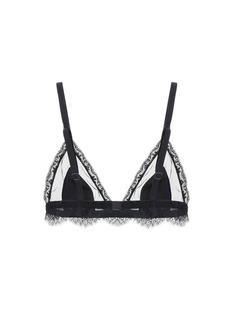 Silk Satin And Lace Triangle Bra