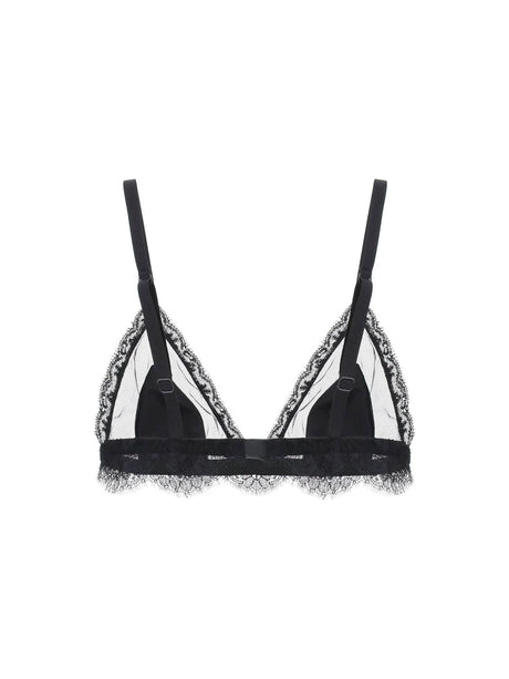 Silk Satin And Lace Triangle Bra - Women > Clothing > Lingerie and nightwear > Bras