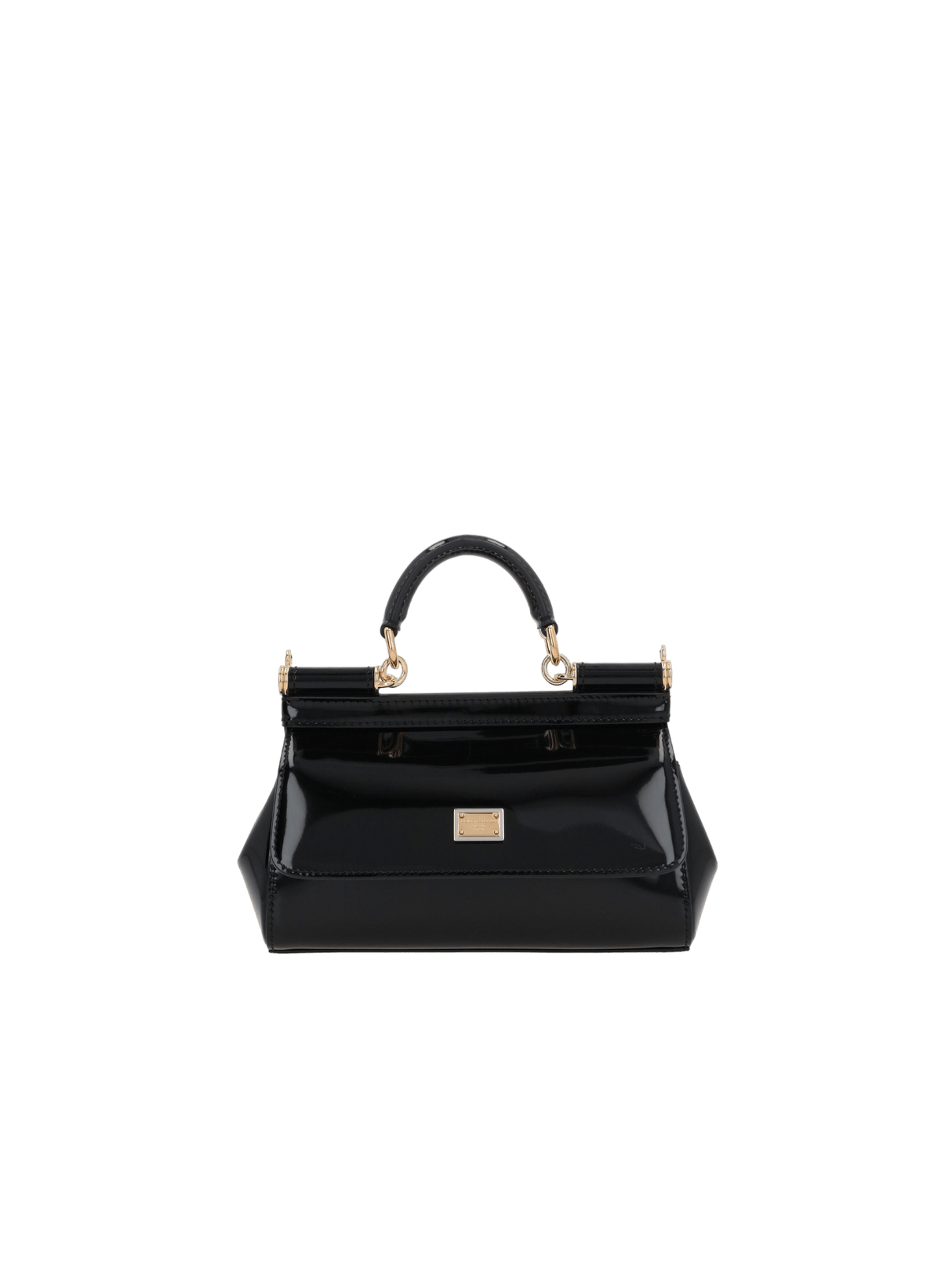 DOLCE&GABBANA-Small Sicily Patent Leather Handbag-JOHN JULIA