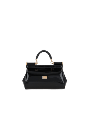 DOLCE&GABBANA-Small Sicily Patent Leather Handbag-JOHN JULIA