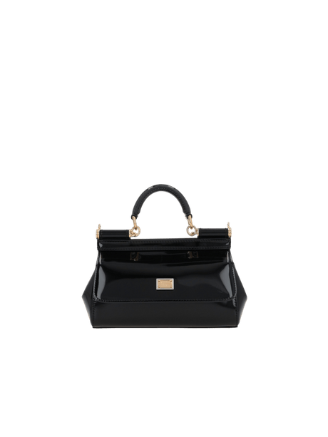 DOLCE&GABBANA-Small Sicily Patent Leather Handbag-JOHN JULIA