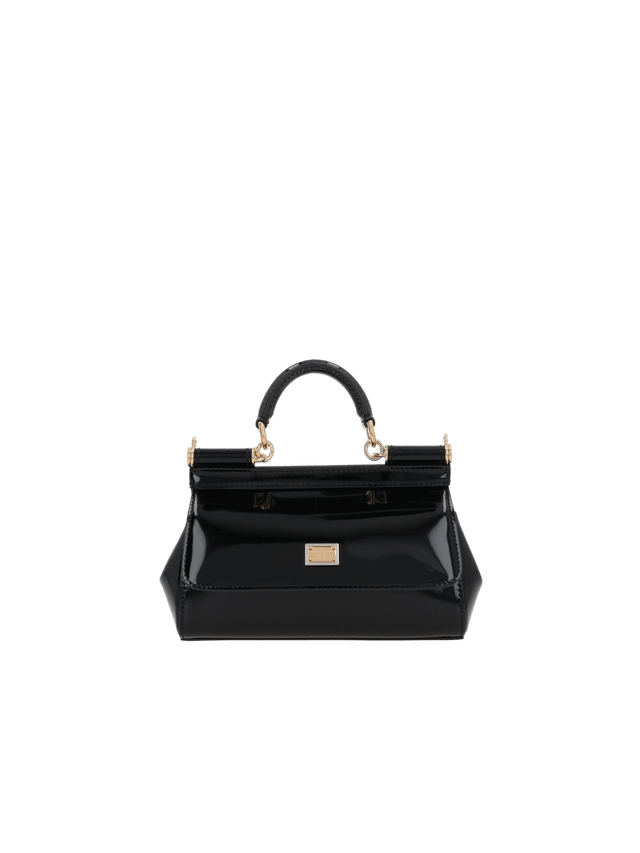 DOLCE&GABBANA-Small Sicily Patent Leather Handbag-JOHN JULIA